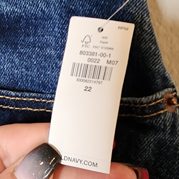 NWT Old Navy Denim Jean Skirt Front Slit Button Fly Women's Plus Size 22 - Picture 5 of 16